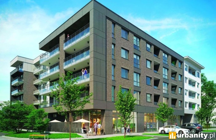 Wizualizacja osiedla Melody Park przy Pomorskiej w Łodzi, wiz. materiały dewelopera