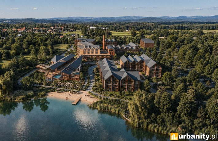 Projekt inwestycji TreMonti Resort pod Karpaczem, którego częścią będzie aquapark, wiz. materiały inwestora