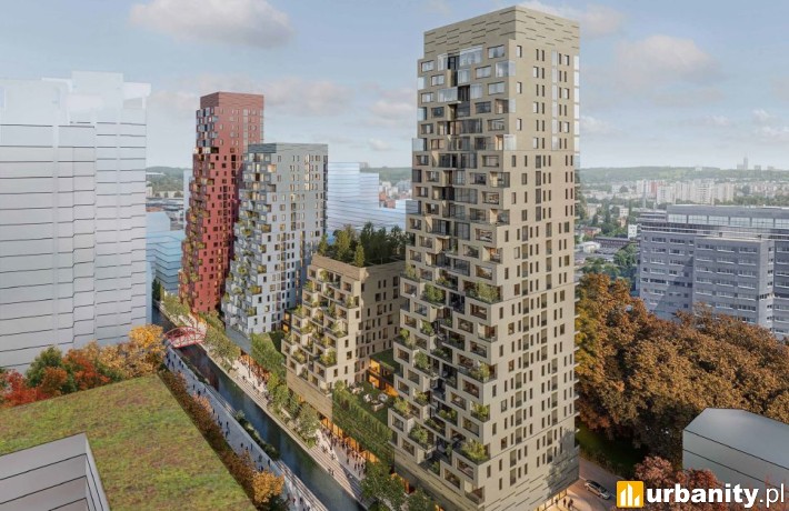 Koncepcja inwestycji firmy Stalexport Autostrady w centrum Katowic, wiz. Konior Studio