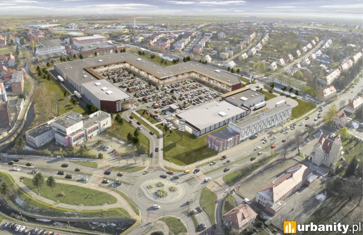 Projekt parku handlowego Silesiana w Dzierżoniowie, wiz. materiały inwestora