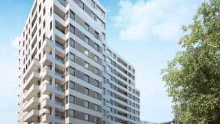 Wiecha na budowie Apartamentów Pereca w Warszawie