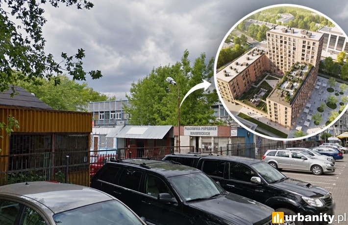 Targowisko i pawilon do rozbiórki. Na Służewcu planują 11-piętrowy budynek, wiz. 4 am architekci