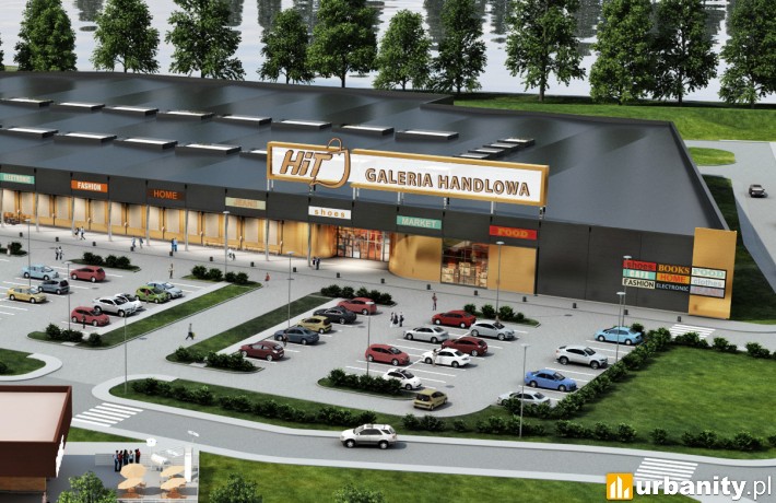 Wizualizacja obiektu handlowego HIT w Nowym Dworze Mazowieckim