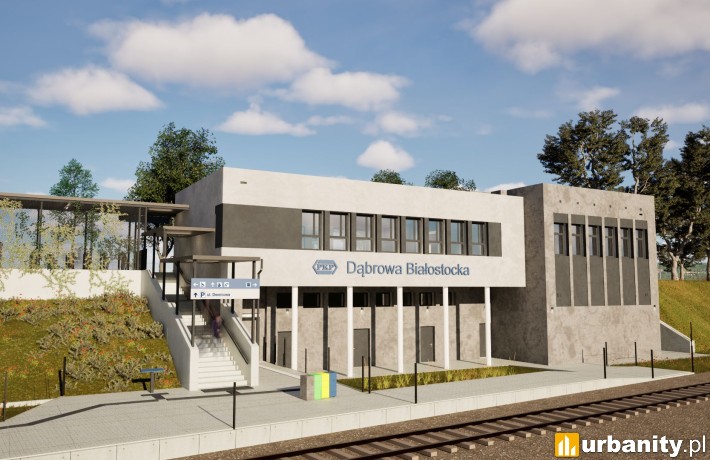 Tak zmieni się dworzec w Dąbrowie Białostockiej na Podlasiu, wiz. PKP S.A.