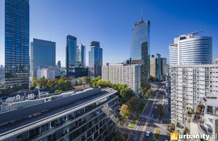 Widok z apartamentowca Flare w centrum Warszawy, fot. Archicom