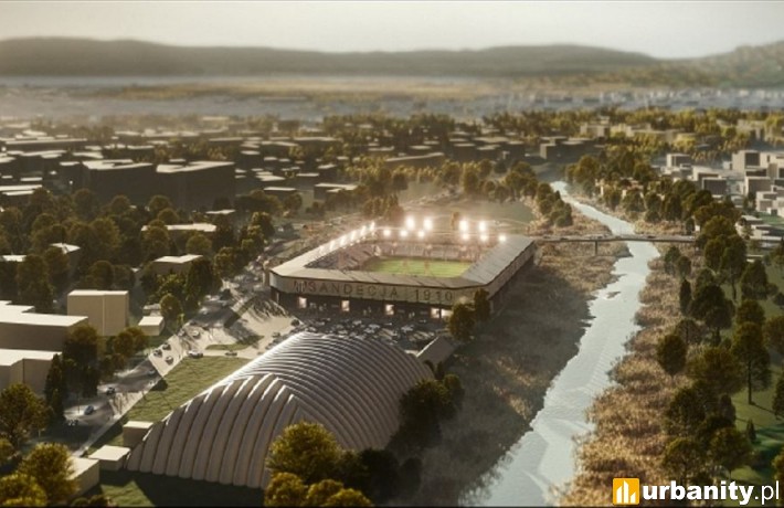 Wizualizacja nowego stadionu w Nowym Sączu