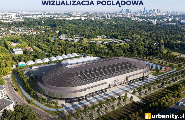 Wizualizacja zmodernizowanego toru łyżwiarskiego Stegny, wiz. materiały inwestora