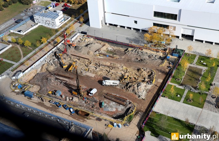 Postęp prac na budowie TR Warszawa, fot. Warbud