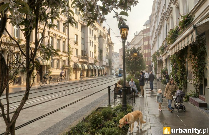 Koncepcja przebudowy ulicy Szczytnickiej we Wrocławiu, wiz. materiały inwestora