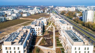 Gotowe Zielone Bemowo projektu Cordia Polska. Ogromny ogród pomiędzy budynkami