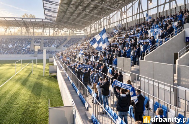Koncepcja nowego stadionu piłkarskiego w Olsztynie, wiz. PIG Architekci