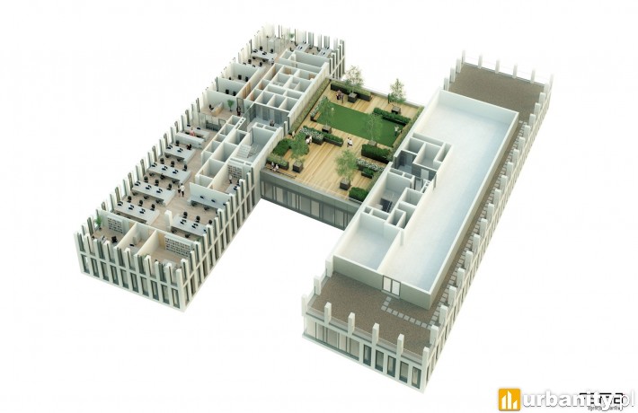 Rzut 3D na taras w biurowcu Vector+
