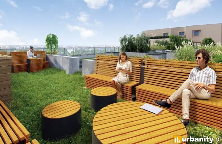 Przestrzeń coworkingowa na dachu budynku ZAM Apartments, fot. materiały dewelopera