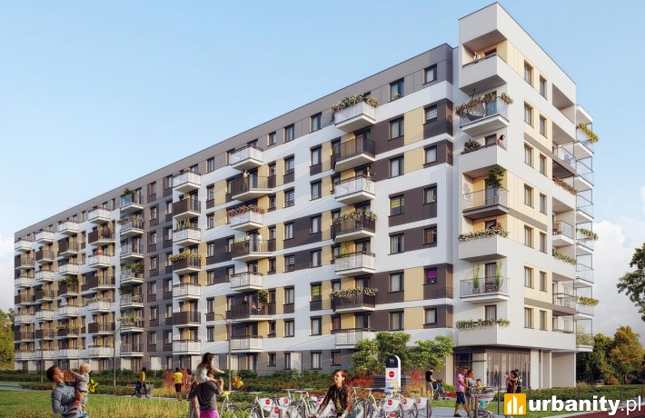Projekt budynku osiedla NextUrsus w Warszawie