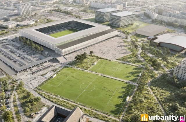 Koncepcja nowego stadionu piłkarskiego w Olsztynie, wiz. PIG Architekci
