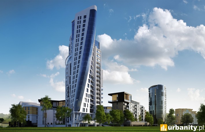 Wizualizacja całego kompleksu Capital Towers w Rzeszowie