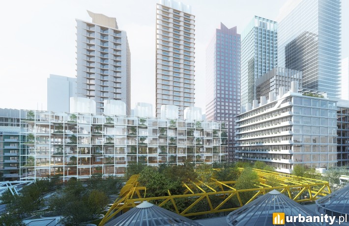 Projekt inwestycji Towarowa 22 w Warszawie, wiz. materiały inwestora