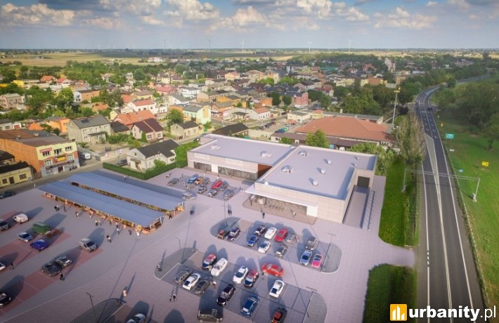Wizualizacja inwestycji handlowej w Kłodawie, fot. materiały prasowe