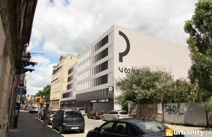 Parking wielopoziomowy przy Wschodniej 62/64 w Łodzi, wiz. materiały inwestora