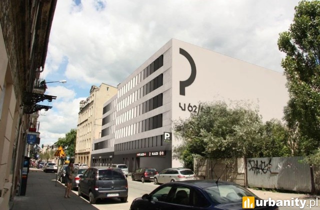 Parking wielopoziomowy przy Wschodniej 62/64 w Łodzi, wiz. materiały inwestora