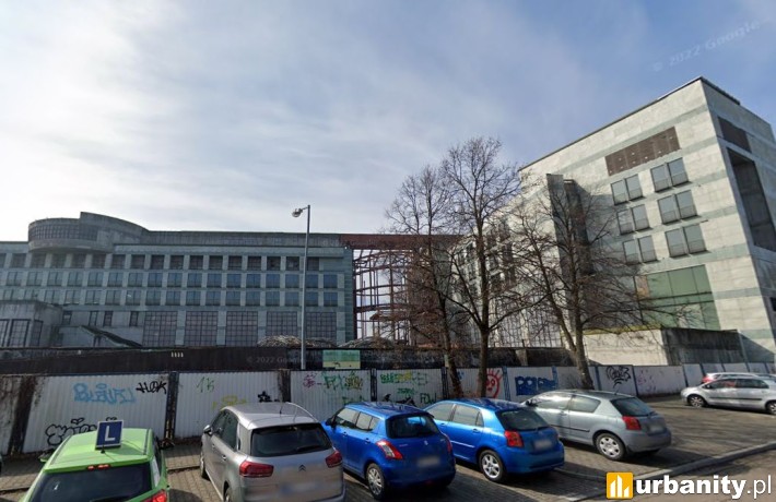 Niedokończony budynek EuRoPol Gaz w Warszawie, fot. google street