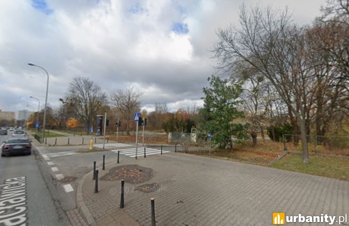 Działka przy Racławickiej na Mokotowie, na której powstanie siedziba Frontexu, fot. Google Maps