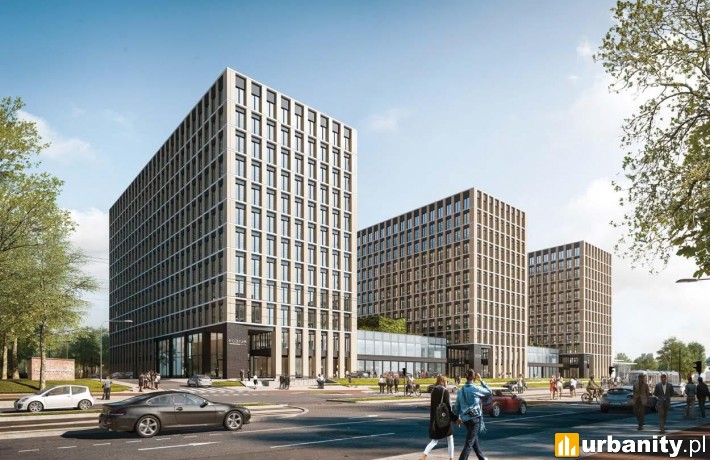 Wizualizacja kompleksu biurowego Podium Park