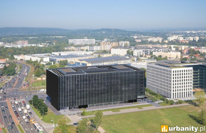 Tischnera Green Park - projekt powstającego biurowca klasy A, wiz. Q-Arch