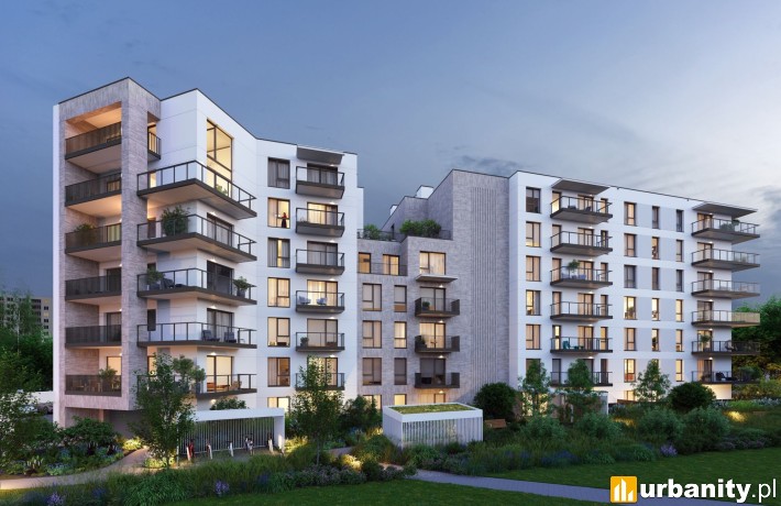 Projekt osiedla Via Bielany firmy Yareal w Warszawie, wiz. materiały dewelopera