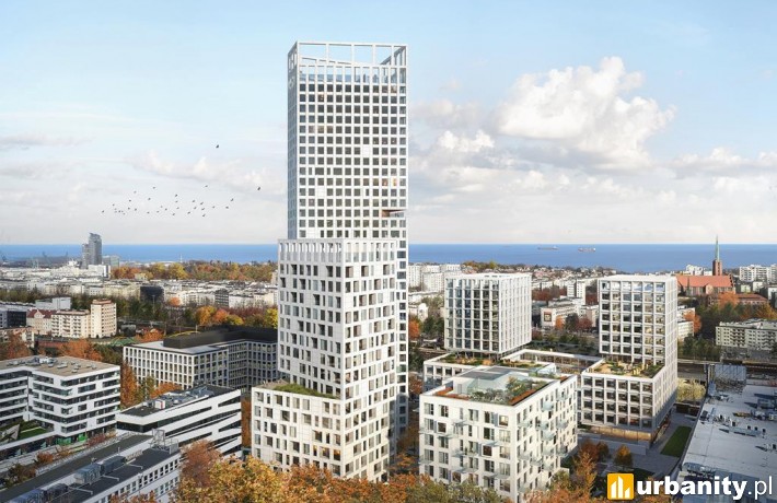 Wizja kompleksu Grupy Allcon w Gdyni, wizualizacja Grupa 5 Architekci