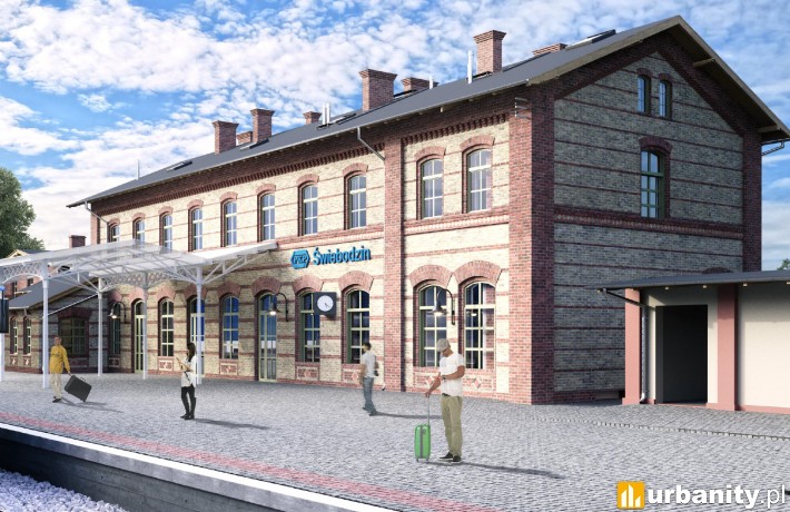 Wizualizacja dworca Świebodzin - od strony peronów