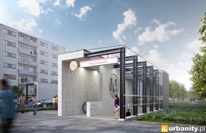 Wizualizacja kolejnych stacji linii M2, wiz. Metro Warszawskie