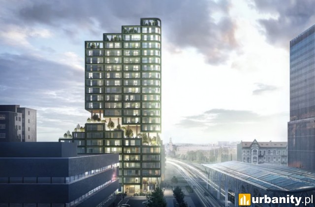 Mickiewicza 15A w Łodzi, nowa inwestycja wysokościowa, wiz. materiały inwestora