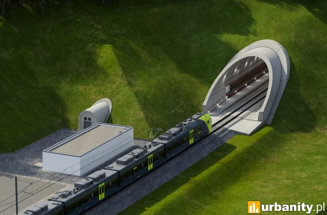 Wylot tunelu w miejscowości Koszary, wiz. PKP PLK S.A.