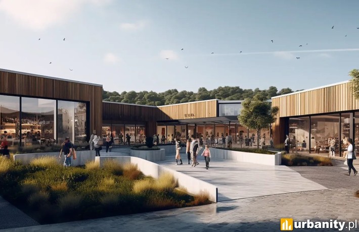 Projekt centrum handlowego Bella Dolina w Rzeszowie, wiz. materiały inwestora