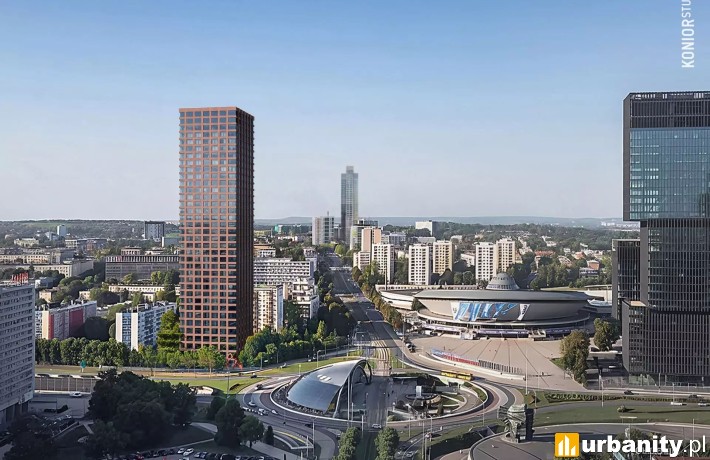 Koncepcja inwestycji Chorzowska 1 w centrum Katowic, wiz. Konior Studio