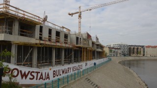 Postęp prac budowlanych Bulwarów Książęcych we Wrocławiu