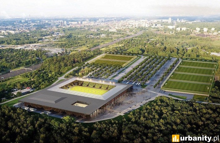 Wizualizacja nowego stadionu i hali w Katowicach
