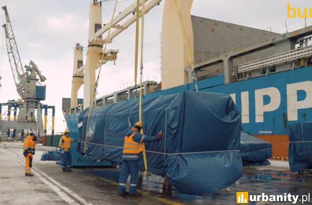 Nowy etap budowy tunelu kolejowego na linii 104 – ‎większa tarcza TBM już w porcie w Gdańsku, fot. Budimex