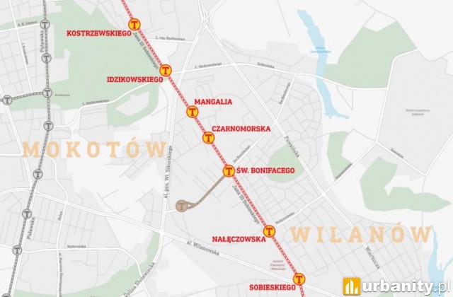 Tramwaj do Wilanowa - wizualizacja, fot. UM Warszawa