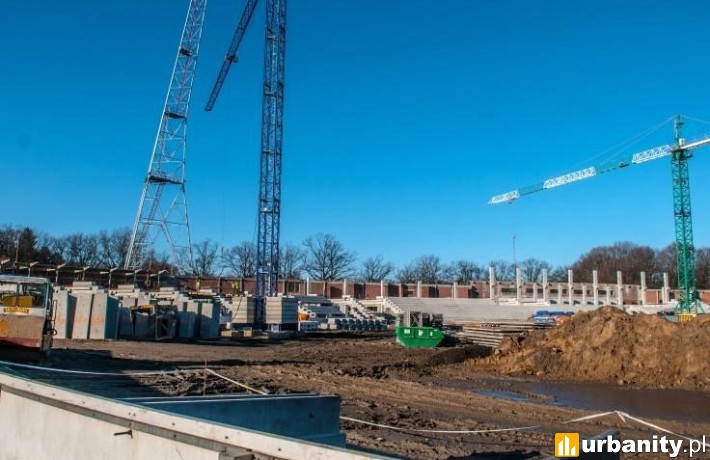 Postęp prac na budowie Stadionu Olimpijskiego na luty 2016 rok. Autor: Inter-System