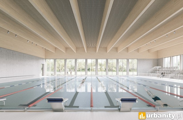 Projekt nowej pływalni na Białołęce, wiz. BDR Architekci