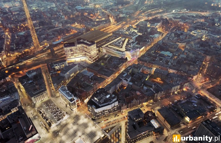 Tak prezentować się ma biurowiec Grand Central przy Galerii Katowickiej