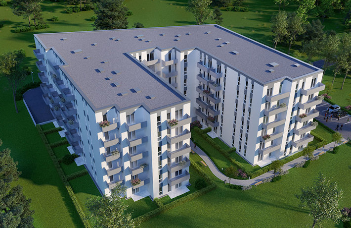 Projekt budynku inwestycji Osiedle Praskie