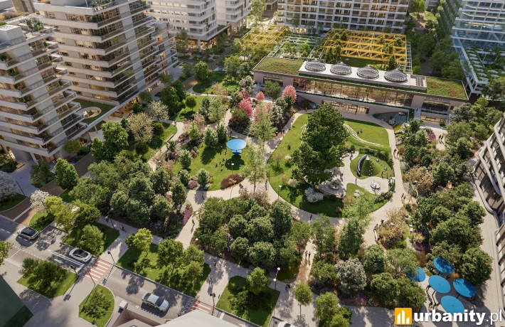 Ogrody Towarowa - projekt zagospdodarowania terenu w centrum Warszawy, wiz. materiały inwestora