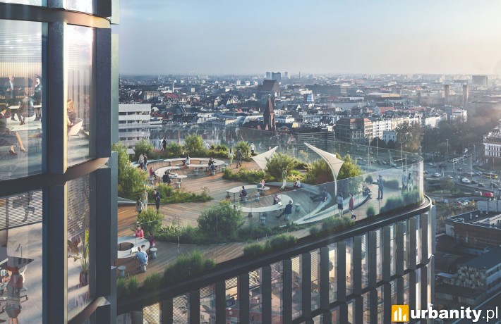 Widok na panoramę Wrocławia z wieży kompleksu Quorum, wiz. materiały prasowe
