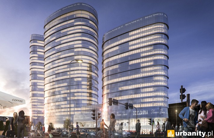 Wizualizacja projektu Sienna Towers w Warszawie