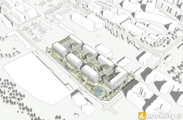 Projekt osiedla przy Bokserskiej na Służewcu, wiz. materiały inwestora