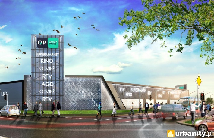 Projekt galerii handlowej Quick Park w Oławie