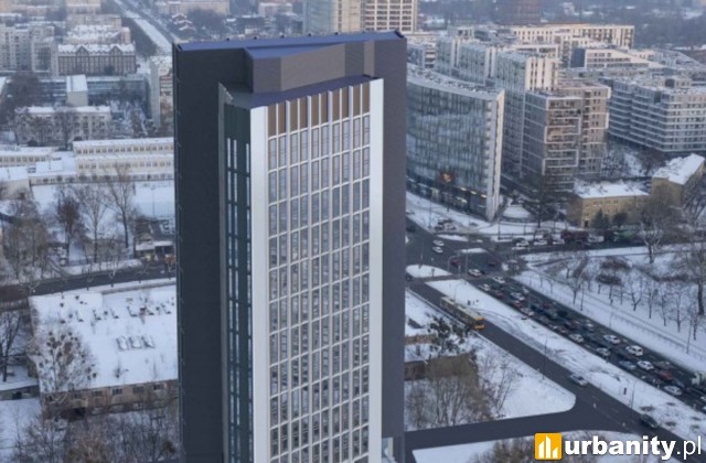 Planowany wieżowiec na skraju skweru im. płk. Pacak-Kuźmirskiego, wiz. G-City
